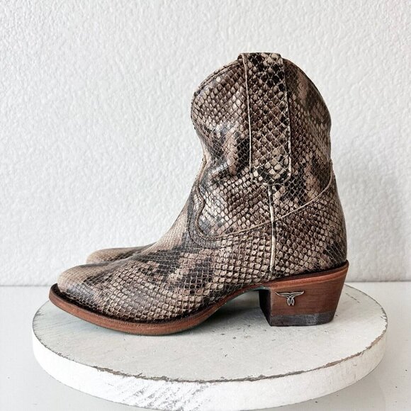 Lane PLAIN JANE Womens Short Cowboy Boots 5.5 Cowgirl Western Brown Animal Print - Picture 4 of 11